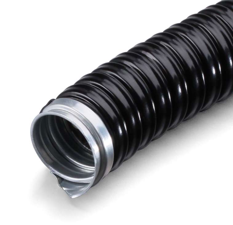 Металлорукав в ПВХ изоляции МРПИ НГ  25  (50 м/уп.) черный ГОФРОМАТИК (ЗЭТАРУС)