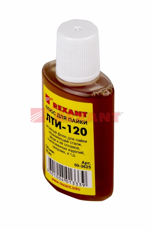 Флюс для пайки, ЛТИ-120, 30мл, флакон REXANT